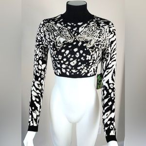 DUNDAS x REVOLVE Kimy Turtleneck in Monochrome Crop Tiger Wool Sweater